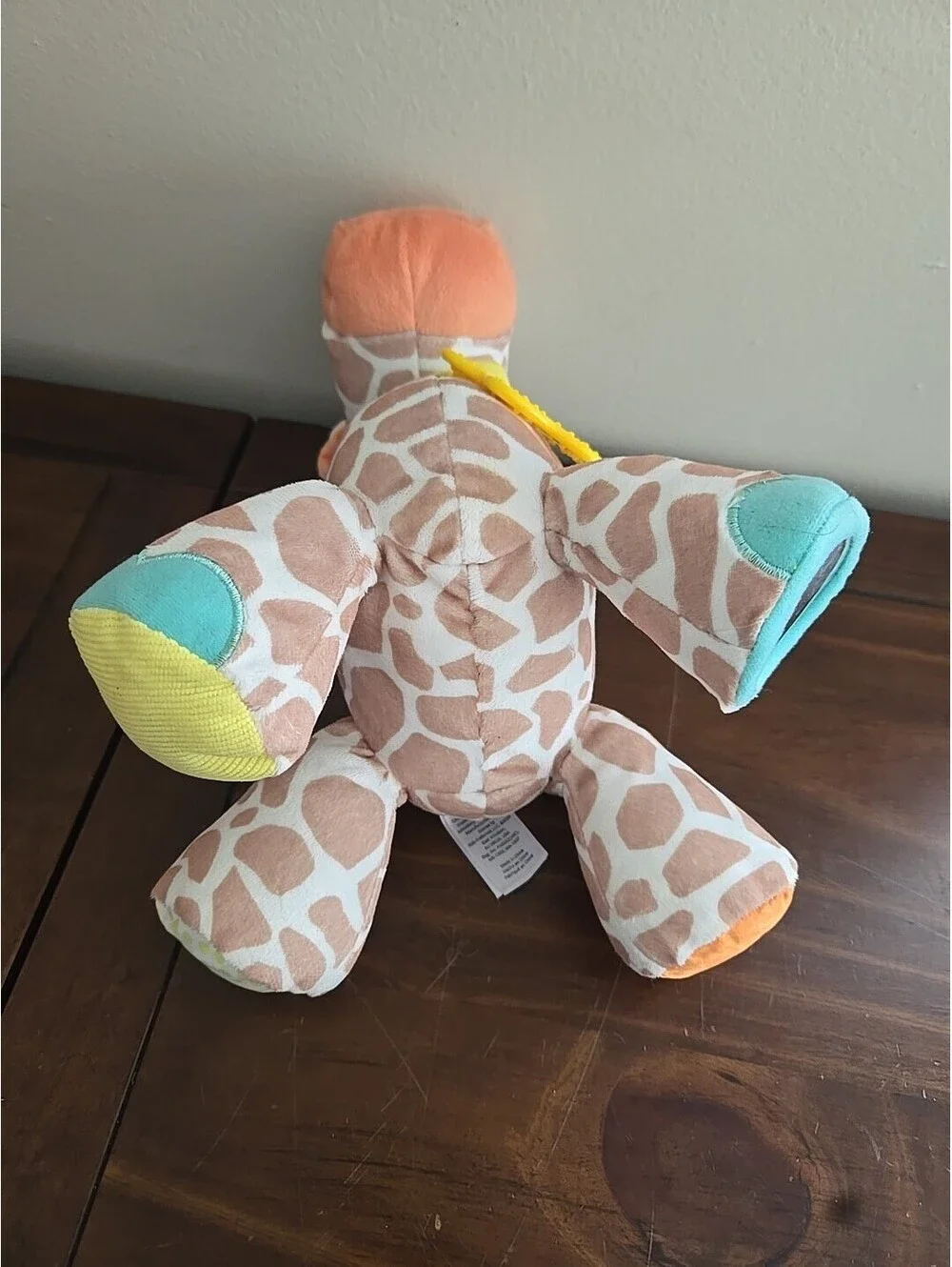 Carters Stuffed Plush Giraffe Orange Brown Tan Crinkle Rattle Teething Ring 10